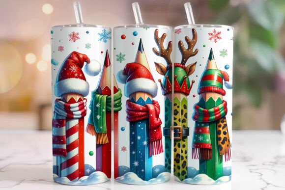 Download Christmas Pencil Tumbler Wrap PNG - Premium Resources