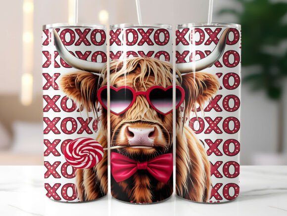Download 20oz Highland Cow Valentine Tumbler Wrap - 20oz highland cow Collection