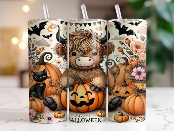 Download 20oz Highland Cow Halloween Tumbler Wrap - 20oz highland cow Collection