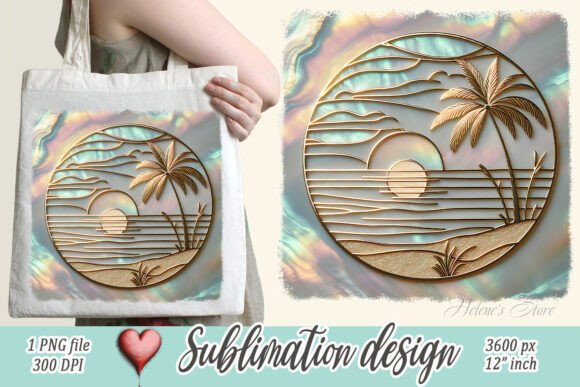 Download Summer Gold Beach Sublimation Design - Sublimation design Collection
