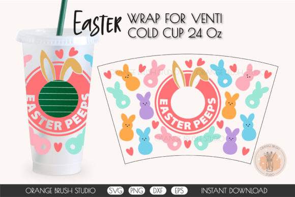 Download Easter Bunny Ears SVG Full Wrap Venti - Full wrap Collection