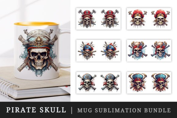 Download Pirate Skull Mug Wrap Sublimation Design - Sublimation design Collection