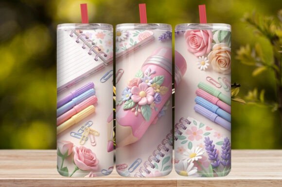 Download Cute Floral Pencil Tumbler Wrap - Premium Bundle