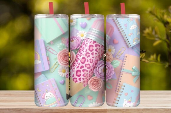 Download Cute Floral Pencil Tumbler Wrap - Premium Resources