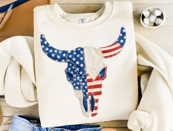 Download USA Flag Cow Skull Sublimation Design - Sublimation design Collection